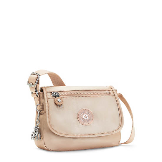 Bolsos Mini Kipling Sabian Metallic Crossbody Dorados | MX 1349QM